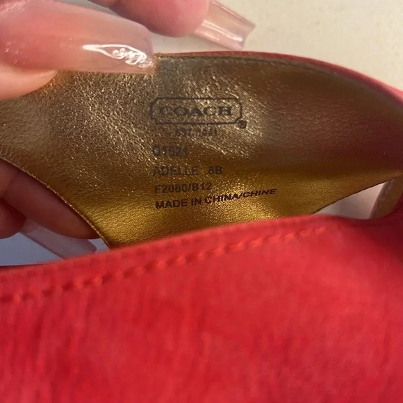 Coach Adelle Nubuck Suede Leather Y2K Heels Blossom Pink 4.5" Heel Women’s 8 - Picture 10 of 10